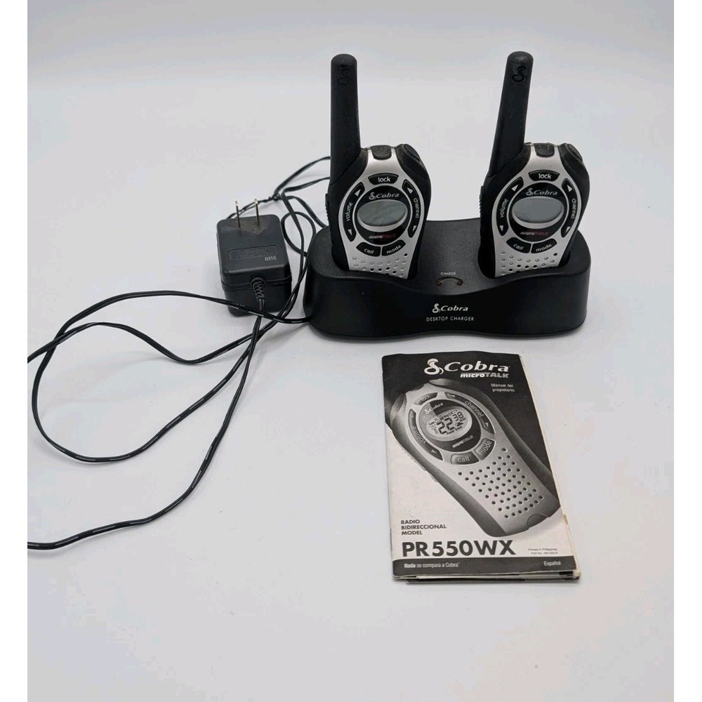 Cobra PR550WX Hand Held Two Wat Audio Compass Micro Talk Set 5 Mile Range READ